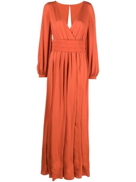 Плисирана макси рокля Max Mara оранжево