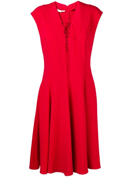 Vestido de cóctel con cordones Stella Mccartney rojo