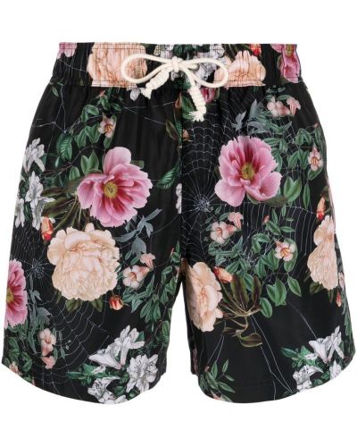 Kratke hlače s cvetličnim vzorcem s potiskom Palm Angels črna