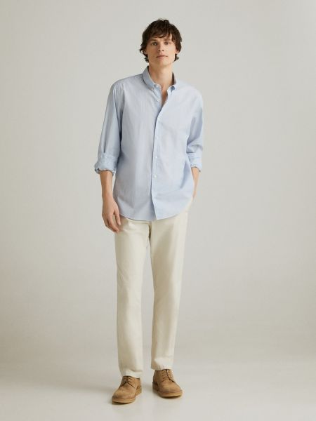 Camisa de algodón manga larga Lloyds azul