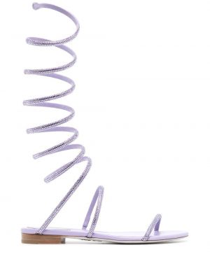 Sandales à imprimé en cristal René Caovilla violet