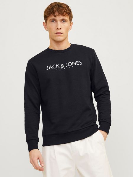 Sudadera con capucha con estampado Jack & Jones negro