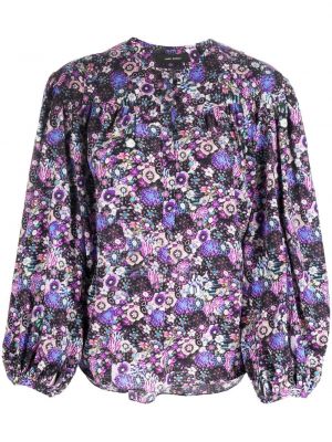 Bluza s cvetličnim vzorcem s potiskom Isabel Marant vijolična