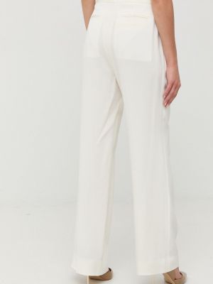 Jednobarevné kalhoty s vysokým pasem Victoria Beckham bílé