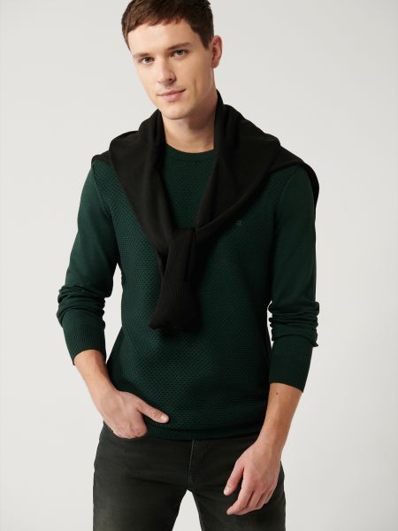 Sweter bawełniany Avva zielony