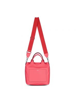 Leder shopper handtasche mit taschen Abro pink