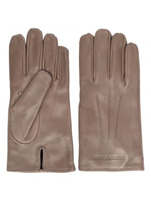 Кожени ръкавици Emporio Armani сиво