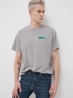 Меланж памучна тениска с дълъг ръкав Levi's®