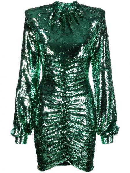 Коктейлна рокля с пайети Philipp Plein зелено