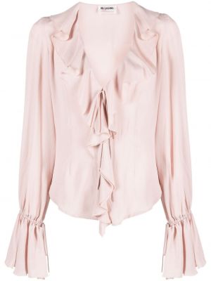 Блуза с волани Blugirl розово