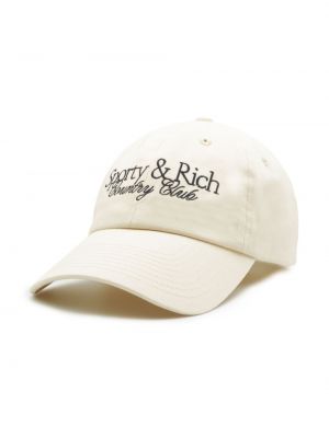 Haftowane czapka sportowa bawełniane Sporty And Rich - biały