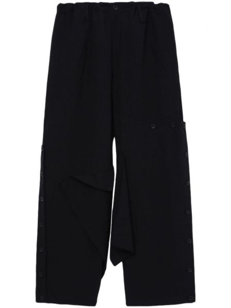 Hose ausgestellt mit drapierungen Yohji Yamamoto schwarz