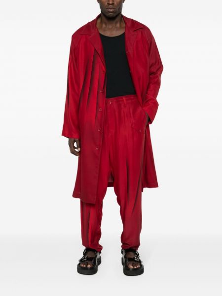 Jedwabne spodnie z nadrukiem w abstrakcyjne wzory Yohji Yamamoto
