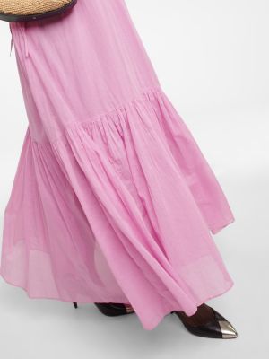 Medvilninis maksi suknelė Marant Etoile rožinė