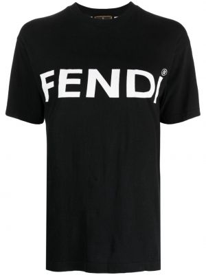 Koszulka bawełniana z nadrukiem Fendi Pre-owned