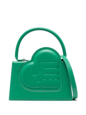 Кожени шопинг чанта със сърца Ester Manas зелено
