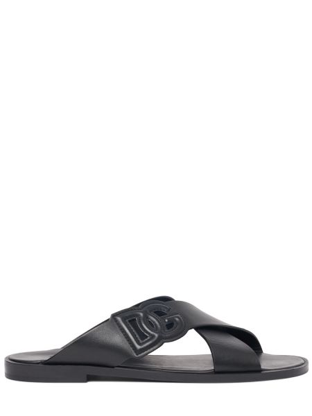 Кожени ниски обувки Dolce & Gabbana черно