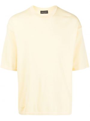 Πλεκτή μπλούζα με στρογγυλή λαιμόκοψη Roberto Collina κίτρινο
