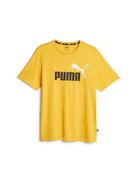 Хлопковая футболка Puma желтая