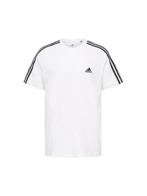 Džerzej pruhované priliehavé tričko Adidas Sportswear biela