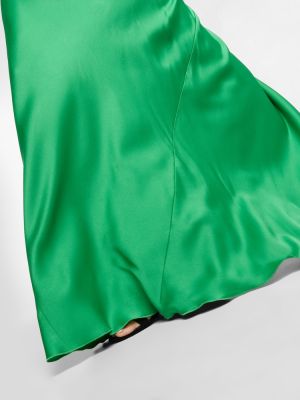 Сатенена макси рокля Victoria Beckham зелено