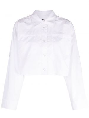 Bavlněná košile s výšivkou Remain bílá