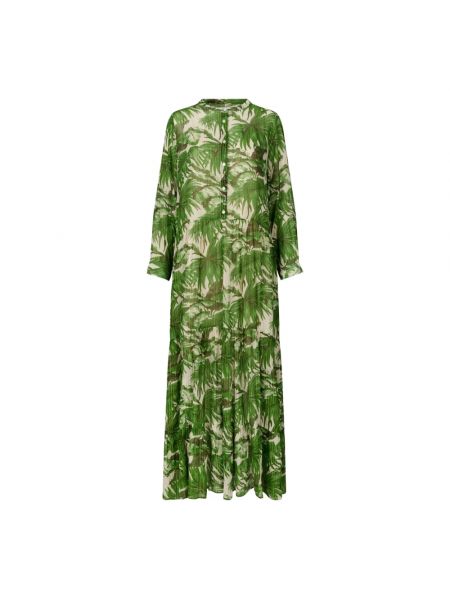 Sukienka długa z falbankami Lollys Laundry zielona