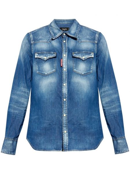 Revitty denim paita Dsquared2 sininen