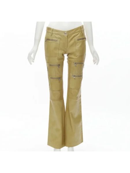 Spodnie skórzane Dolce & Gabbana Pre-owned brązowe