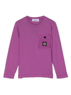 Puuvilla huppari tytöille Stone Island Junior violetti