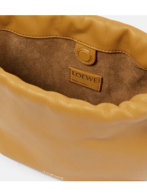 Kožená shopper kabelka Loewe béžová