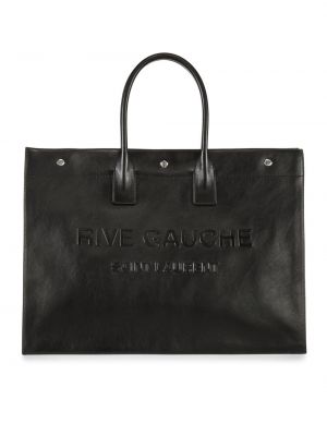 Кожаная сумка шоппер Saint Laurent черная