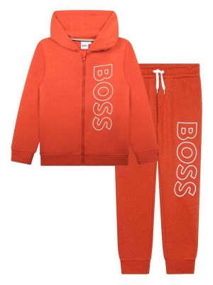 Tuta con stampa Boss Kidswear arancione