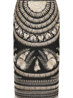 Шелковая юбка из вискозы Ralph Lauren серая