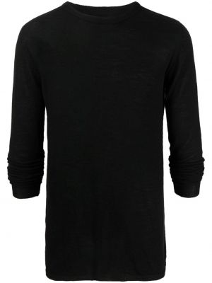 Plisovaný vlněný svetr Rick Owens černý