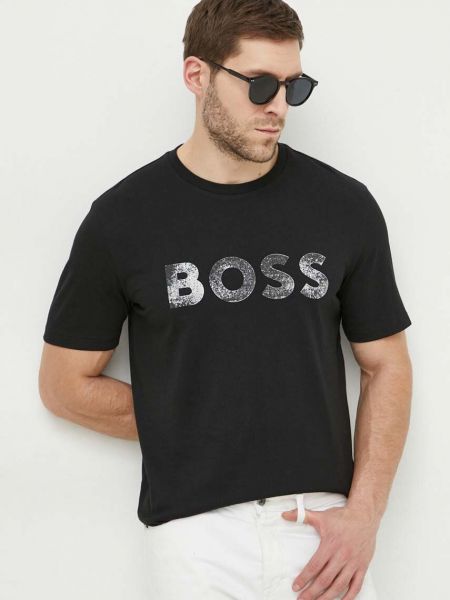 Bavlněné tričko s potiskem Boss Orange