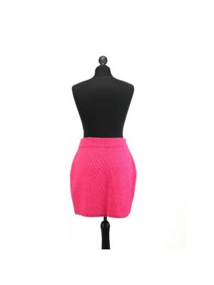 Falda de lana Chanel Vintage rosa