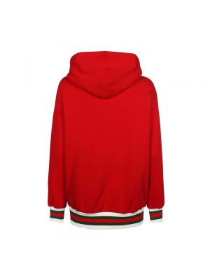 Bluza z kapturem bawełniana Gucci czerwona