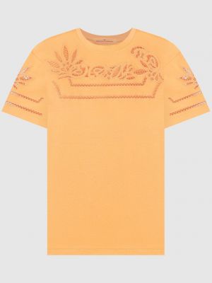 Оранжевая кружевная футболка Ermanno Scervino