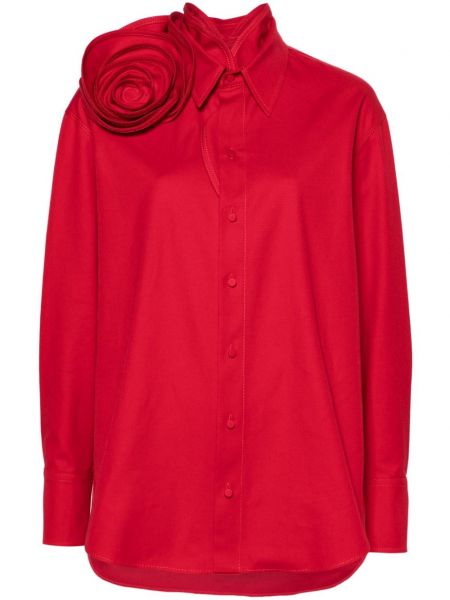 Chemise à fleurs avec applique Valentino Garavani rouge