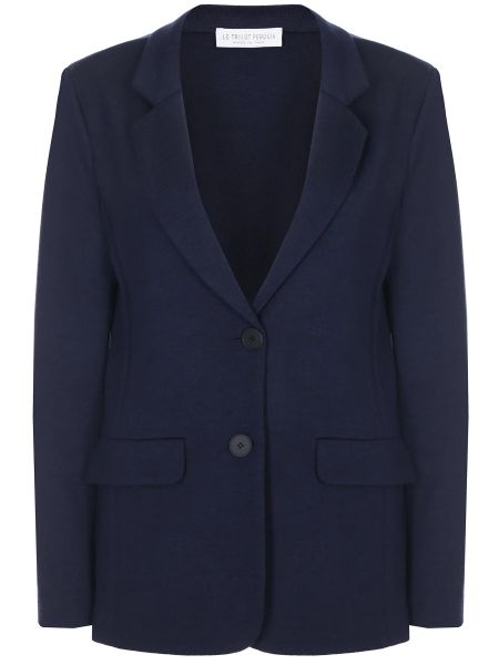 Шерстяной пиджак Le Tricot Perugia синий