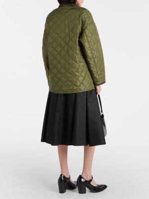 Prošivena najlonska pernata jakna Prada zelena