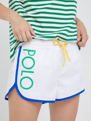 Polo Ralph Lauren rövidnadrág női, fehér, sima, közepes derékmagasságú