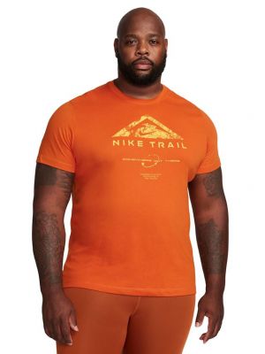 Футболка с принтом с коротким рукавом свободного кроя Nike оранжевая