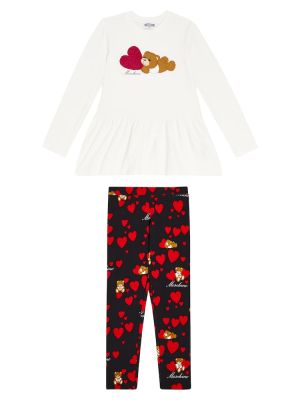 Trykt bomuld leggings for piger Moschino Kids