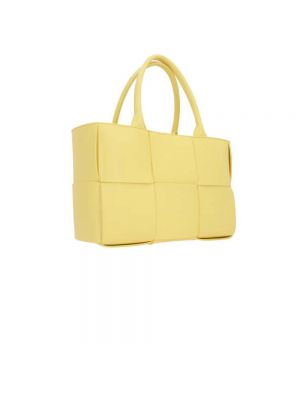 Bolso shopper con cremallera con bolsillos Bottega Veneta amarillo