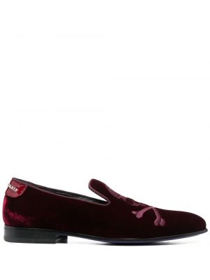 Pantofi loafer de catifea Philipp Plein roșu