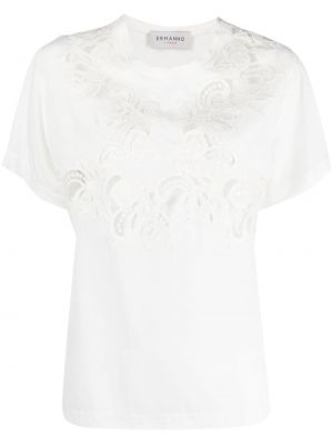 Čipkované tričko Ermanno Firenze biela
