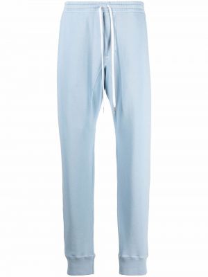 Памучни спортни панталони slim Tom Ford синьо