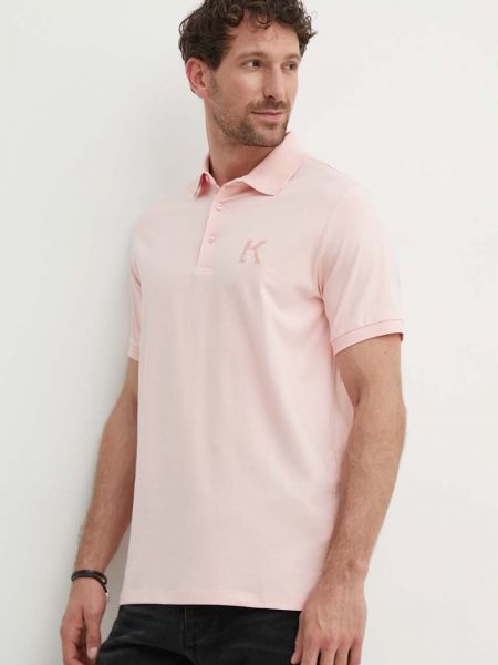 Polo majica Karl Lagerfeld ružičasta